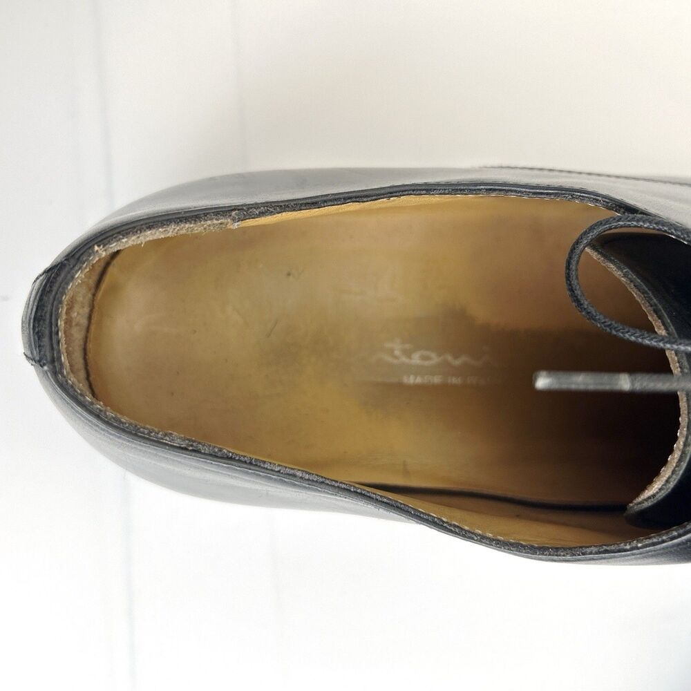 Santoni Pritchard Dress Shoes Mens Sz 9 D Apron Toe Lot Of 2 Black/Brown READ - Picture 15 of 16